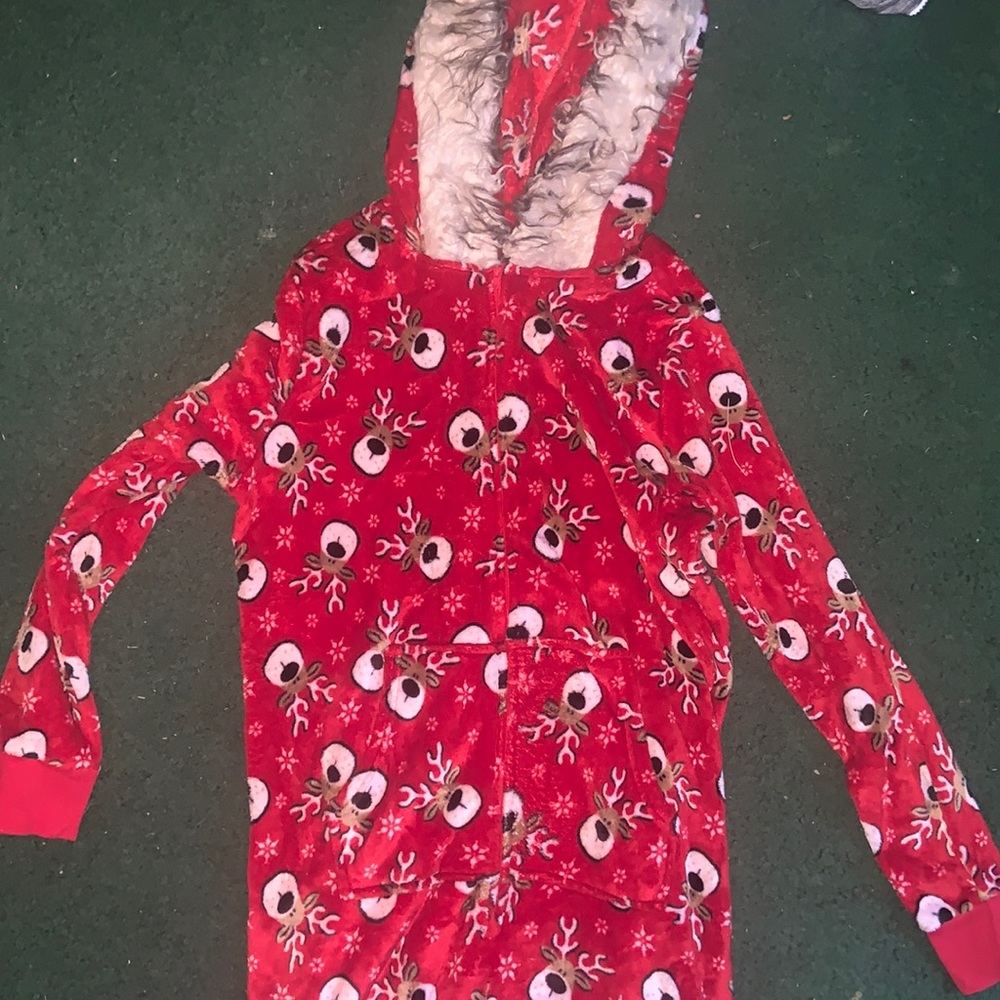 Christmas reindeer one piece pjs